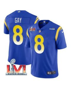 Men's Los Angeles Rams #8 Matt Gay 2022 Royal Super Bowl LVI Vapor Limited Stitched Jersey