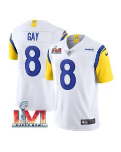 Men's Los Angeles Rams #8 Matt Gay 2022 White Super Bowl LVI Vapor Limited Stitched Jersey