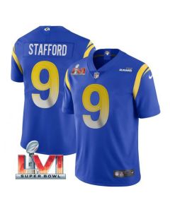 Men's Los Angeles Rams #9 Matthew Stafford 2022 Royal Super Bowl LVI Vapor Limited Stitched Jersey