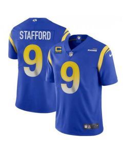 Men's Los Angeles Rams #9 Matthew Stafford 2022 Royal With 4-star C Patch Vapor Untouchable Limited Stitched Jersey