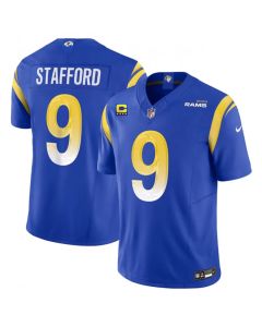 Men's Los Angeles Rams #9 Matthew Stafford Blue 2023 F.U.S.E. With 4-Star C Patch Vapor Untouchable Limited Stitched Football Jersey
