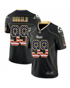 Men's Los Angeles Rams #99 Aaron Donald 2018 Black USA Flag Color Rush Limited Fashion NFL Stitched Jersey