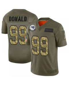 Men's Los Angeles Rams #99 Aaron Donald 2019 Olive/Camo Salute To Service Limited Stitched NFL Jersey
