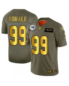 Men's Los Angeles Rams #99 Aaron Donald 2019 Olive/Gold Salute To Service Limited Stitched NFL Jersey