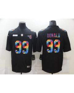 Men's Los Angeles Rams #99 Aaron Donald 2020 Black Crucial Catch Limited Stitched Jersey