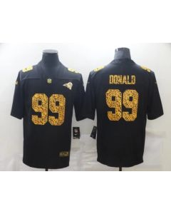 Men's Los Angeles Rams #99 Aaron Donald 2020 Black Leopard Print Fashion Limited Stitched Jersey