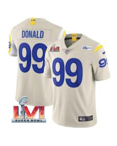 Men's Los Angeles Rams #99 Aaron Donald 2022 Bone Super Bowl LVI Vapor Limited Stitched Jersey