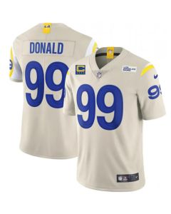 Men's Los Angeles Rams #99 Aaron Donald 2022 Bone With 4-star C Patch Vapor Untouchable Limited Stitched Jersey