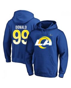 Men's Los Angeles Rams #99 Aaron Donald 2022 Royal Super Bowl LVI Champions Pullover Hoodie (Royal)