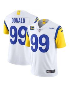 Men's Los Angeles Rams #99 Aaron Donald 2022 White With 4-star C Patch Vapor Untouchable Limited Stitched Jersey