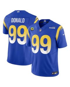 Men's Los Angeles Rams #99 Aaron Donald Blue 2023 F.U.S.E. With 4-Star C Patch Vapor Untouchable Limited Stitched Football Jersey