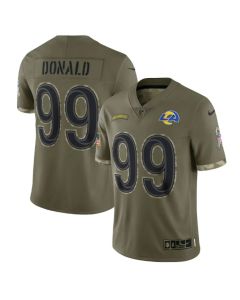Men's Los Angeles Rams #99 Aaron Donald Olive 2022 Salute To Service Limited Stitched Jersey