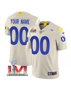 Men's Los Angeles Rams ACTIVE PLAYER Custom 2022 Bone Super Bowl LVI Vapor Limited Stitched Jersey