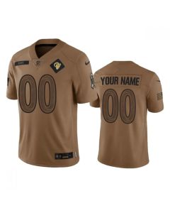 Men's Los Angeles Rams Active Player Custom 2023 Brown Salute To Service Limited Stitched Football Jersey