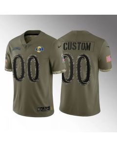 Men's Los Angeles Rams ACTIVE PLAYER Custom Olive 2022 Salute To Service Limited Stitched Jersey