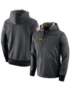 Men's Los Angeles Rams Anthracite Salute to Service Player Performance Hoodie
