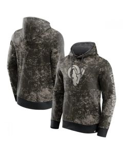 Men's Los Angeles Rams Black/Gray Blackout Tonal Pullover Hoodie