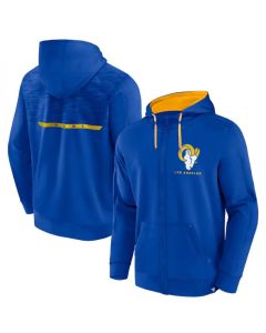 Men's Los Angeles Rams Blue Defender Evo Full-Zip Hoodie