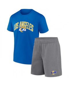 Men's Los Angeles Rams Blue/Heather Gray Arch T-Shirt & Shorts Combo Set