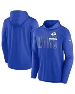 Men's Los Angeles Rams Blue Lightweight Performance Hoodie Long Sleeve T-Shirt
