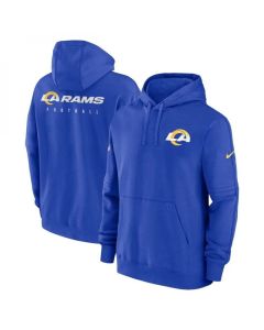 Men's Los Angeles Rams Blue Sideline Club Fleece Pullover Hoodie