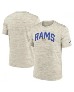 Men's Los Angeles Rams Cream Sideline Velocity Stack Performance T-Shirt