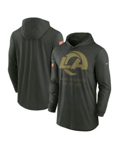 Men's Los Angeles Rams Forest Green 2025 Salute to Service Sideline Dri-FIT Lightweight Pullover Hoodie