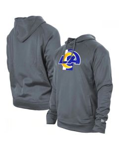 Men's Los Angeles Rams Gray New Era Training Camp Raglan Pullover Hoodie