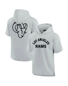 Men's Los Angeles Rams Gray Super Soft Fleece Short Sleeve Hoodie
