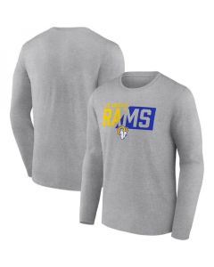 Men's Los Angeles Rams Grey One Two Long Sleeve T-Shirt