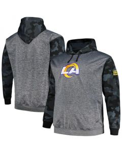 Men's Los Angeles Rams Heather Charcoal Big & Tall Camo Pullover Hoodie