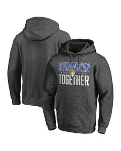 Men's Los Angeles Rams Heather Charcoal Stronger Together Pullover Hoodie