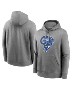 Men's Los Angeles Rams Heather Gray Primary Logo Long Sleeve Hoodie T-Shirt