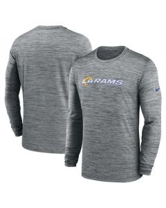 Men's Los Angeles Rams Heather Gray Sideline Team Velocity Performance Long Sleeve T-Shirt