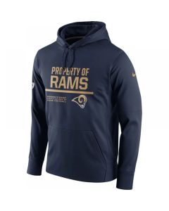 Men's Los Angeles Rams Navy Circuit Property Of Performance Pullover Hoodie