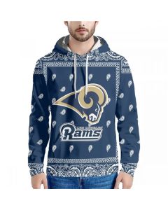 Men's Los Angeles Rams Navy Pullover Hoodie