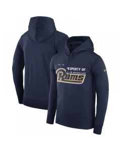 Men's Los Angeles Rams Navy Sideline Property Of Performance Pullover Hoodie (Navy)