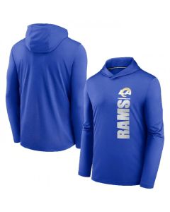 Men's Los Angeles Rams Royal Fan Gear Team Stack Hoodie Performance Long Sleeve T-Shirt
