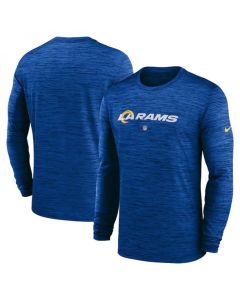 Men's Los Angeles Rams Royal Sideline Team Velocity Performance Long Sleeve T-Shirt