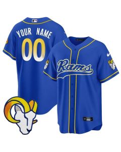 Men's Los Angeles Rams Royal Stitched Baseball Custom Jersey (Royal)