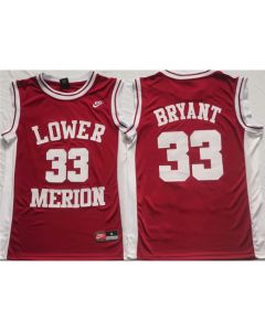 Men's Lower Merion #33 Kobe Bryant Red Stitched Jersey