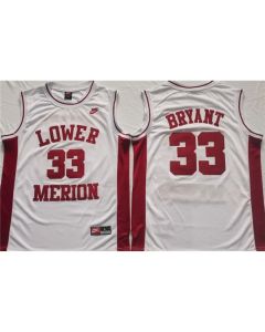 Men's Lower Merion #33 Kobe Bryant White Stitched Jersey