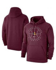 Men's Loyola Chicago Ramblers Wine Basketball Icon Club Fleece Pullover Hoodie