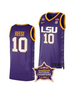 Men's LSU Tigers #10 Angel Reese Purple Stitched Basketball Jersey