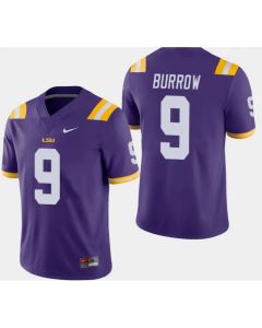 Men's LSU Tigers #9 Joe Burrow Purple Stitched NCAA Jersey