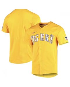 Men's LSU Tigers ACTIVE PLAYER Custom Gold Vapor Untouchable Stitched Baseball Jersey