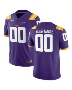 Men's LSU Tigers Active Player Custom Purple With 150th Patch Limited Stitched Jersey