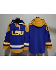 Men's LSU Tigers Purple Ageless Must-Have Lace-Up Pullover Hoodie