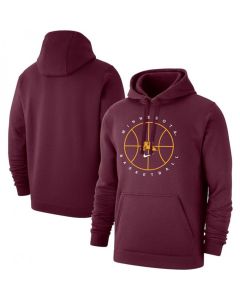 Men's Maroon Minnesota Golden Gophers Wine Basketball Icon Club Fleece Pullover Hoodie