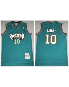 Men's Memphis Grizzlies #10 Mike Bibby 1998-99 Green Throwback Stitched Jersey